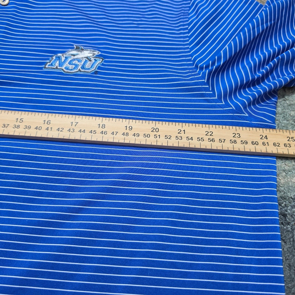 Peter Millar Polo Shirt Mens L Blue Check Summer Comfort Embroidered NSU - Picture 7 of 8